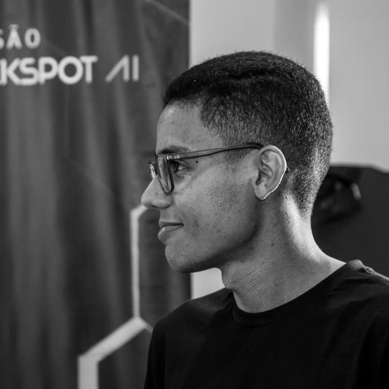 Gustavo Bruno, black-and-white portrait in profile